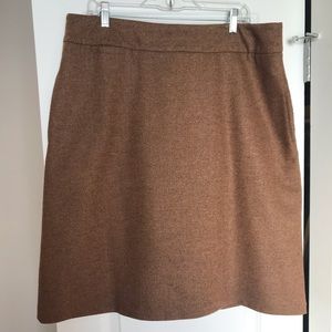 A-Line Herringbone Wool Skirt